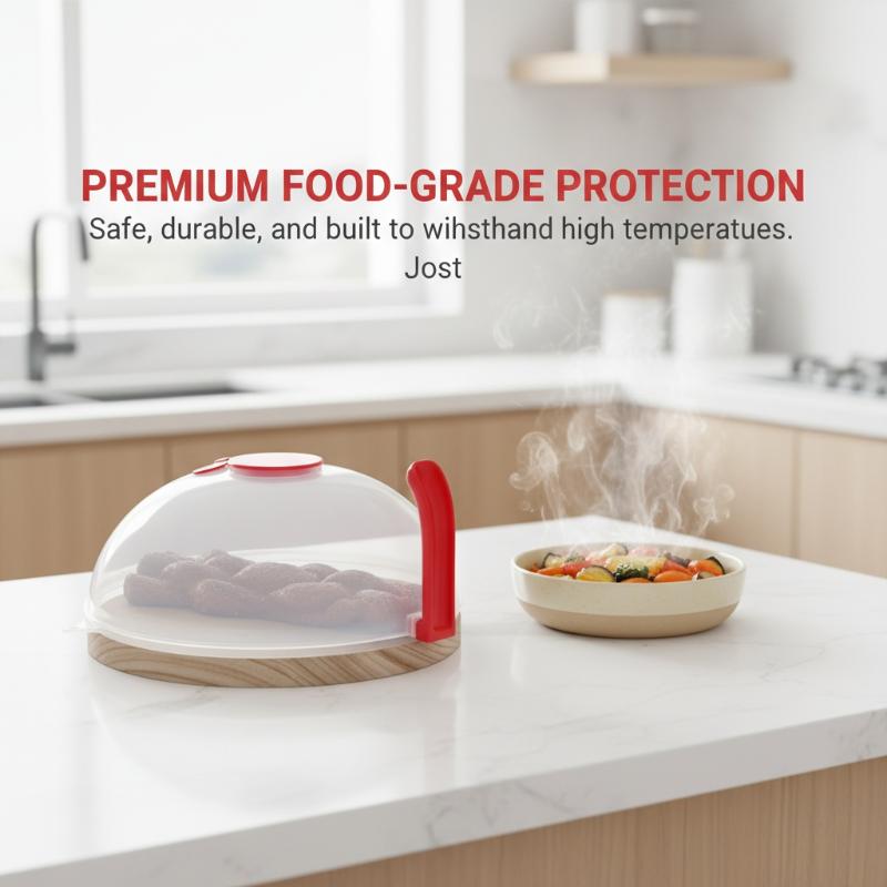 New Microwave Splash Cover High Temperature Resistant Microwave Guard Lid Transparent Food Heating Cover With Steam Vent Handle