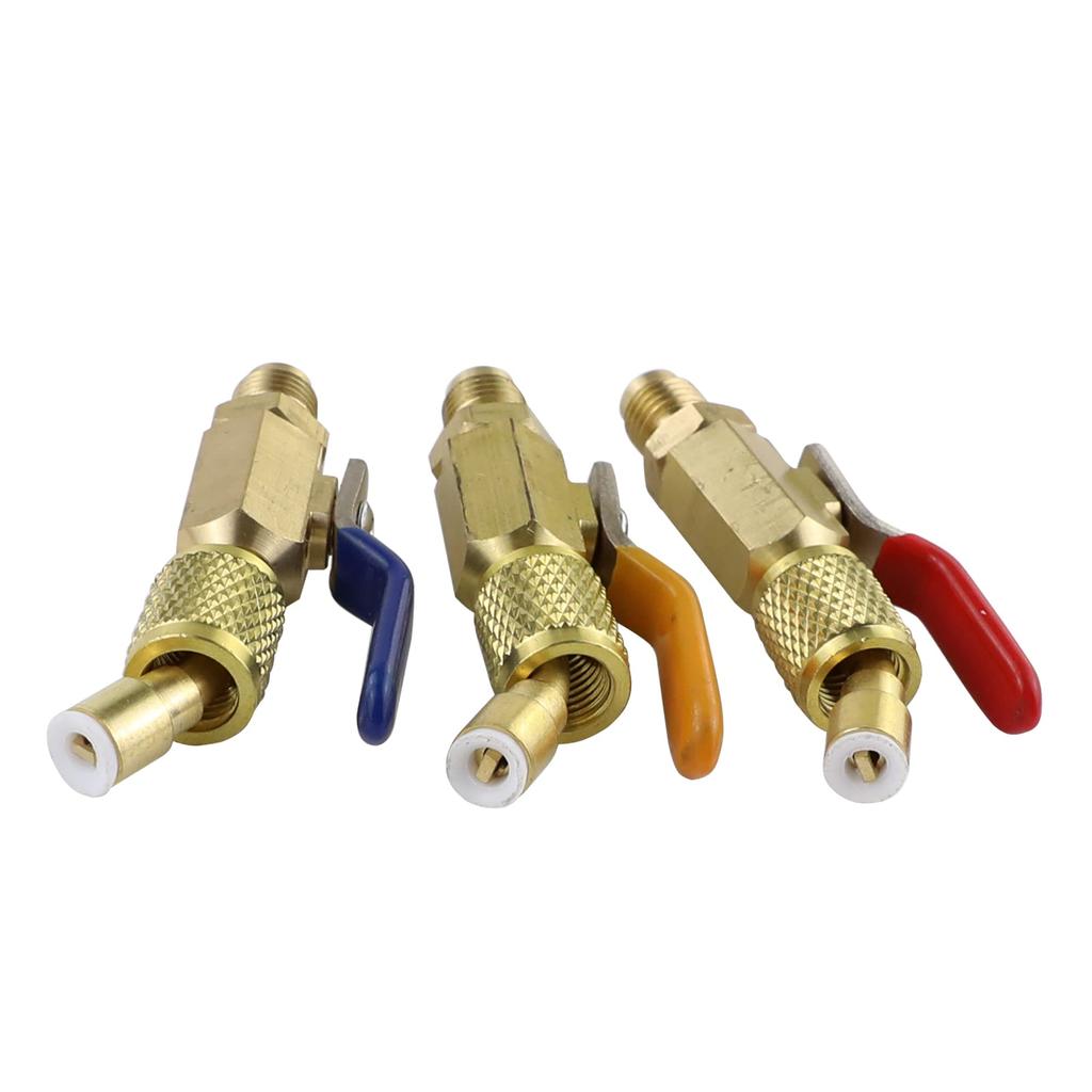 Wisepick 1/4" Ball Valve Air Conditioner Shut-off Valve Set for SAE R134A, R12, R410A,