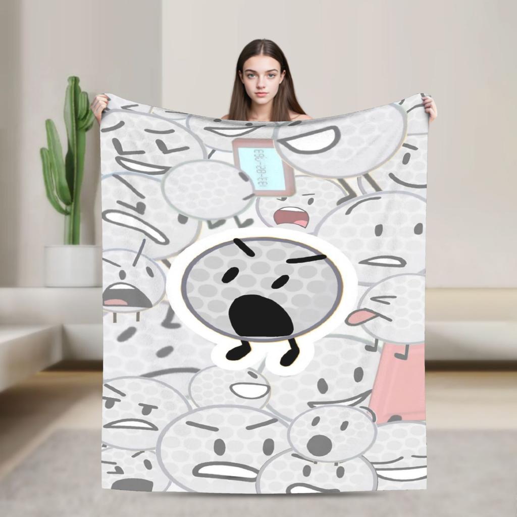Two BFDI Cartoon Animated Blanket Flannel Novelty Warm Throw Blanket for Home Decoration