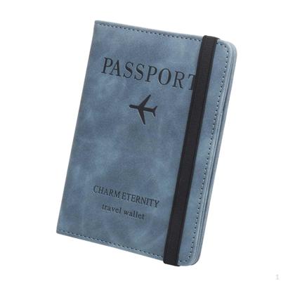 Passport Holder, Travel Wallet, RFID Blocking Card Holder Purse PU Leather Cover Protector