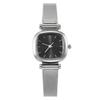 Kleine Retro Literarische Eckige Uhr für Damen - Minimalistisches Design mit Stahl-Mesh-Armband