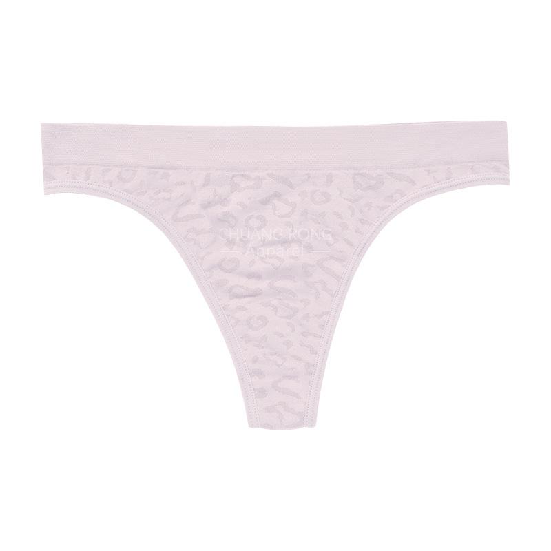 

Leopard print seamless sexy thong pure desire low waist breathable skin-friendly pure cotton crotch sports underwear women S