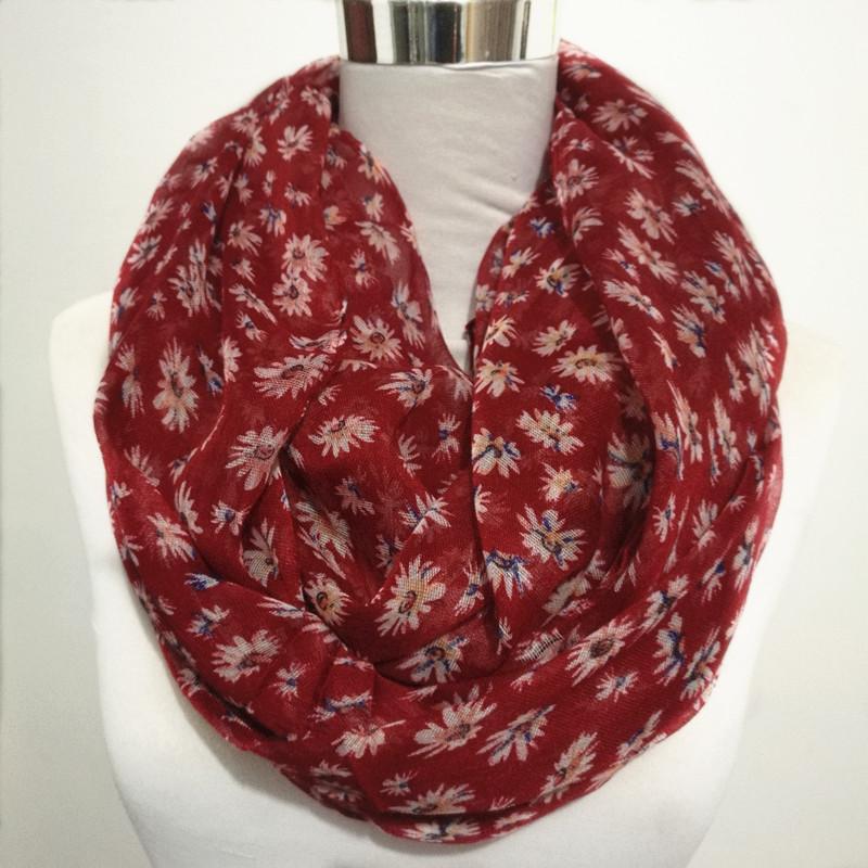

Hot sale infinity scarf viscose Neck warmer hijab scarves Women s loop scarf red scarf