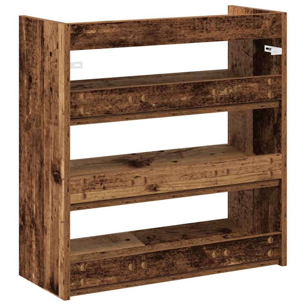 Shoe Rack Vintage Wood Look 60 x 25 x 62 cm Engineered Wood