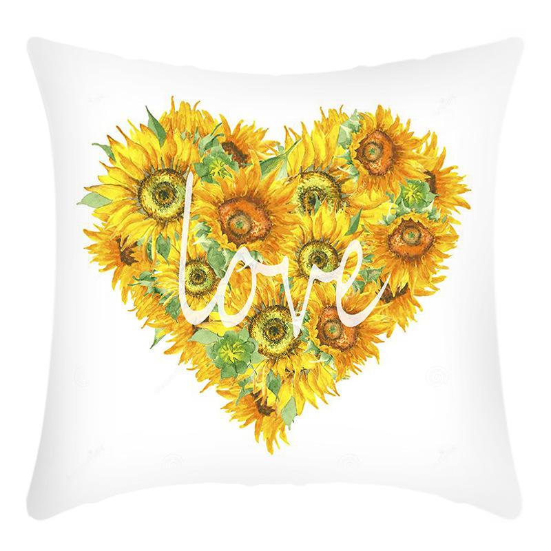 New Thanksgiving Series Printed Sunflower Print Short Plush Sofa Pillow Cushion Cover