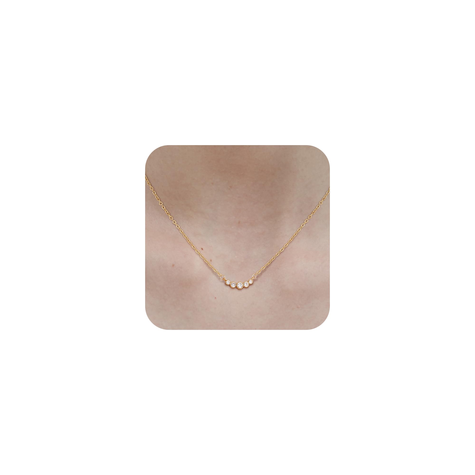 

Намисто для 5 ключиць Поставляється з подарунковою коробкою [Hothrty] Жінки, Підвіска, Камені, Лінія, Коло, Цирконій, Ланцюжок, Милий, Простий, Елегантний, Блискучий, Золотий, золотий