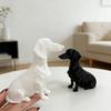 Dachshund Hundstaty 3D-printad Söt Hundskulptur för Hemkontor Skrivbord Hylla Dekor Samlarobjekt Gåva för Hundälskare
