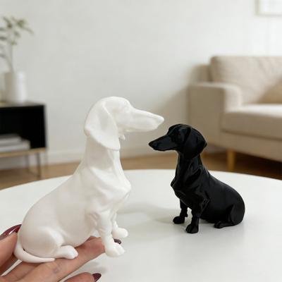Dackel Hund Statue 3D Gedruckt Niedliche Hundeskulptur für Zuhause Büro Schreibtisch Regal Dekor Sammlerstück Geschenk für Hundeliebhaber
