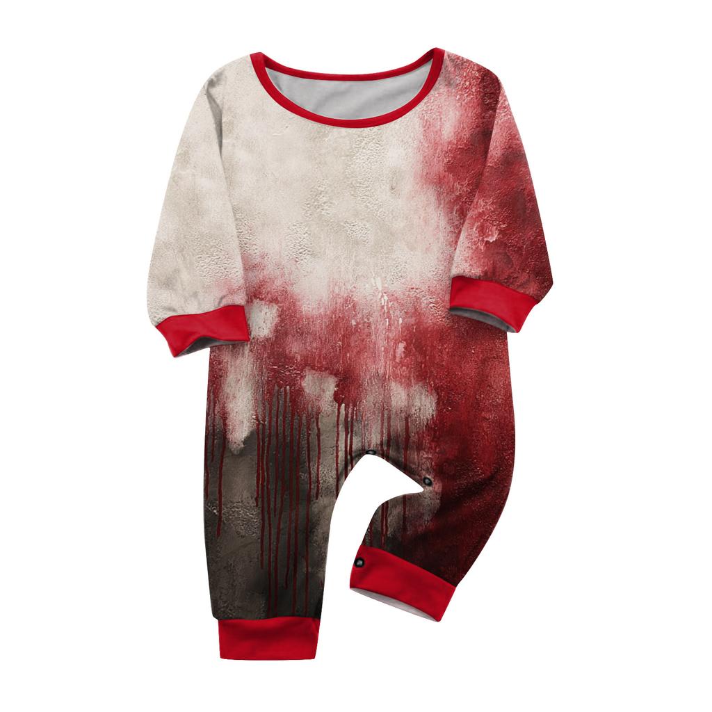 Halloween Family Matching Pajama Set Long Sleeve Top and Pants Comfortable Fit Soft Fabric Homewear Sleepwear for Adults and Kids