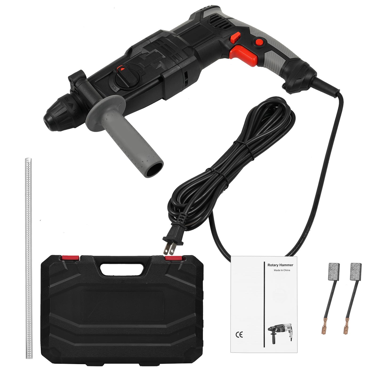 

Перфораторная дрель высокой мощности AC110V 800W Электрический молоток Перфоратор для бетонной кладки с чёрный