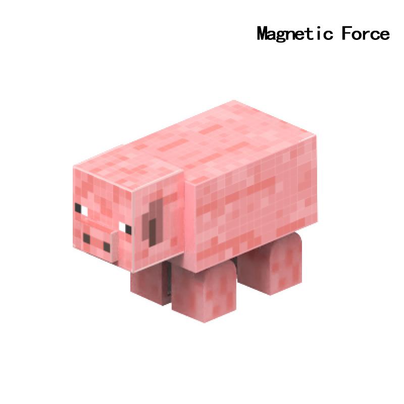 Pixel-Stil Mineral Magnet Welt Magnetische Bausteine Montage Ersatzteile Sensorisches Spielzeug für Kinder DIY Tierwürfel Grundplatte
