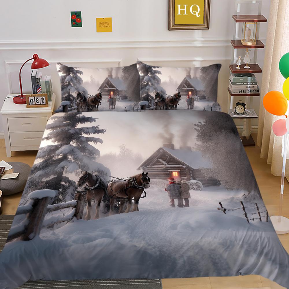 3D Christmas Printing Bed Set Cover King Size Polyester Bedding Set Boy Kid High Quality Bed Clothes