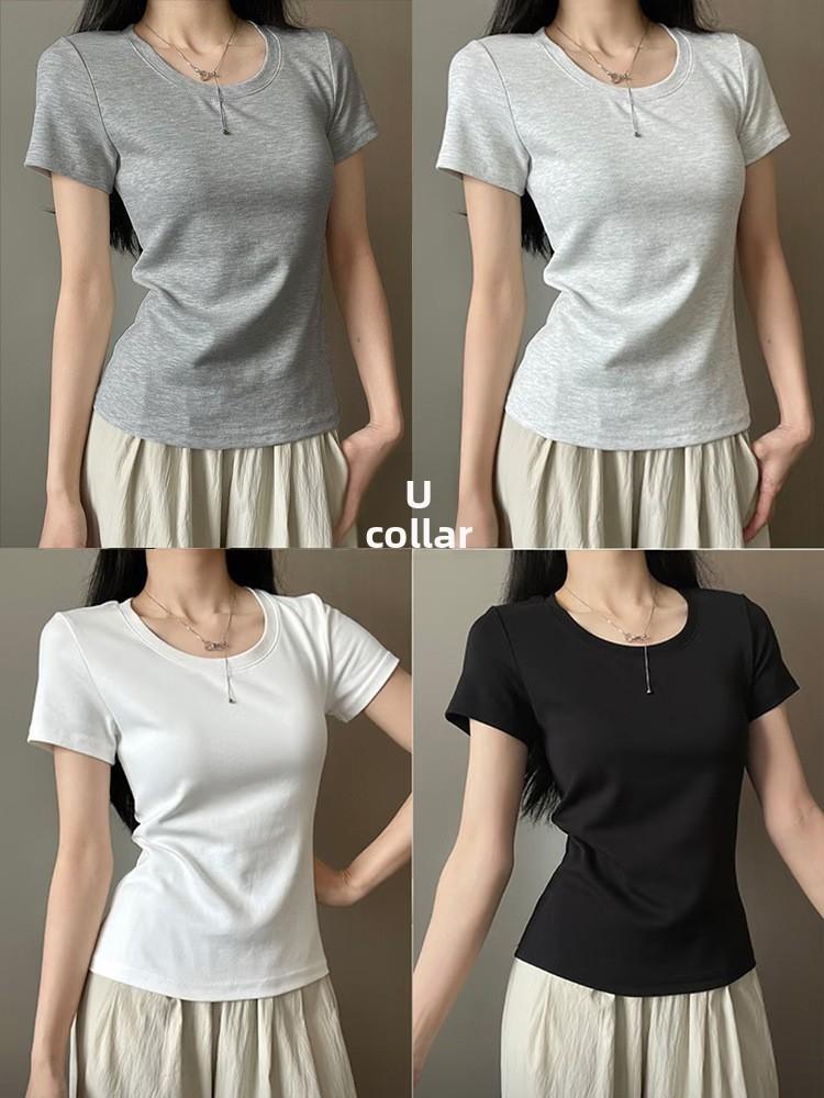 Summer New Slim Fit U Neck T Shirt For Women Casual Daily Wear With Soft Rayon Fabric