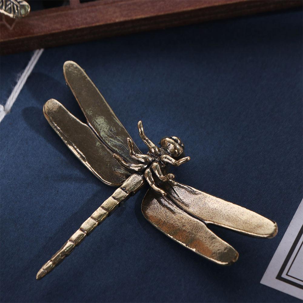 Copper Miniature Dragonfly Statue Elegant Dragonfly Ornament Home Office Decor