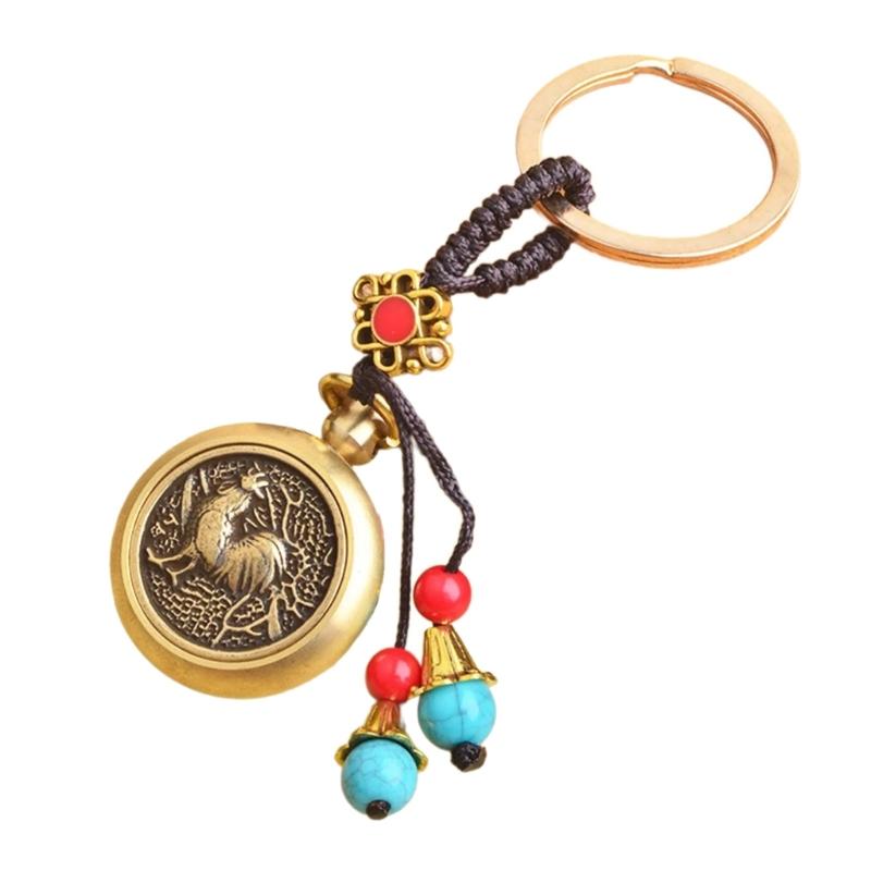 

Ручна робота Брелок-шарм з тваринним візерунком Аксесуар для брелока Латунна текстура Підходить для процвітання та миру Домашній декор