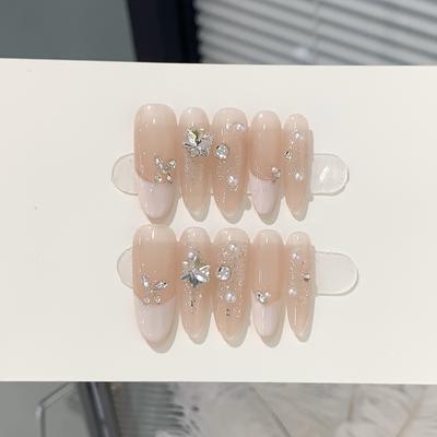 Pure Handmade Patch Wear Nail Nude Sense Horse Eye French Light Luxury Patch Nail Art
