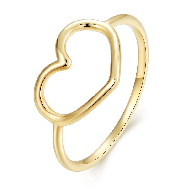 WOSTU Europäische 925er Sterling Silber Einfache Ringe Für Frauen Hochzeit Verlobung Herzringe Mit Zirkonia Originaler Damenschmuck