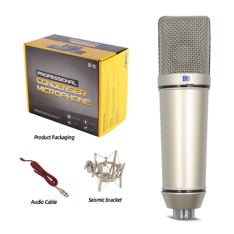 

U87 Condenser Microphone Kit for Recording, Live Streaming, K Song, Internet Celebrity, Studio & Mobile Phone Compatible