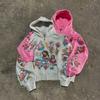2025 American Retro Gothic Rock Letter 3D Printed Sweater Harajuku Style Hooded Loose Versatile Sweatshirt Jacket
