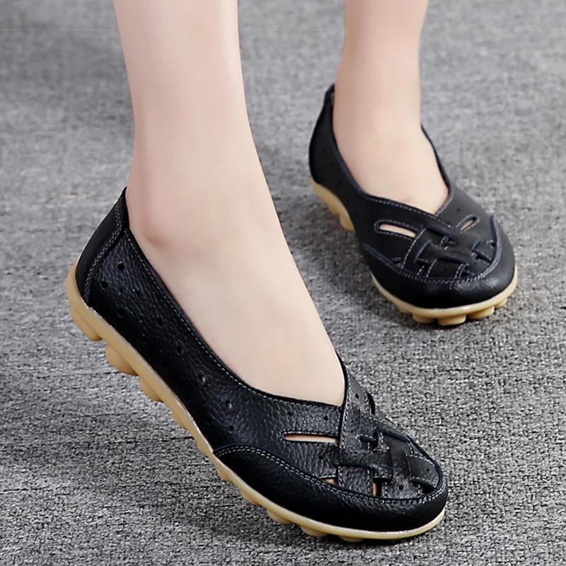 Fashion Women Flat Shoes 2025 New Breathable Leather Shoes For Women Loafers Soft Leather Flats Shoes  Casual