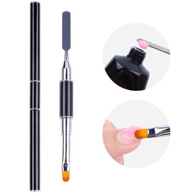 1 PC Dual Head Nail Art Brush Acrylic Extension Flower Painting Pen Spatula Stick Manicure Tool