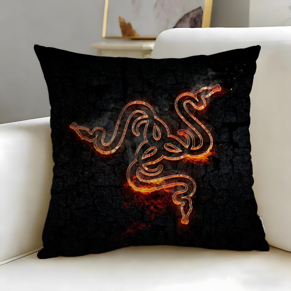 Classic Electronic Brand Razer Cushion Cover Soft & Easy-Wash Pillow Case – Versatile for Couch, Bed, Travel and Office