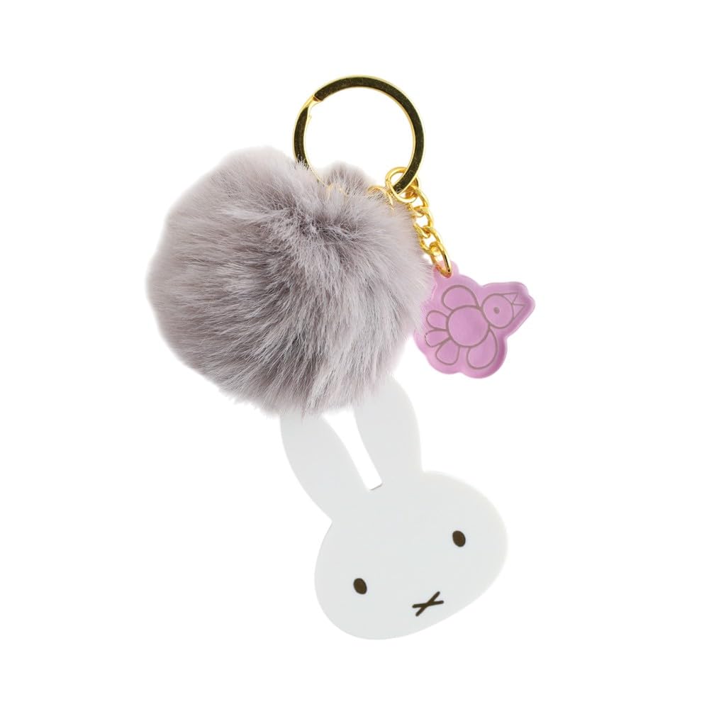 GreenFlash Miffy Fur Acrylic Keychain, Gray, BM-456