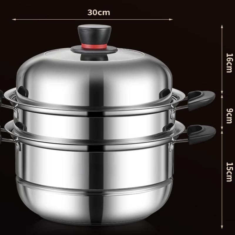 

ZISIZ 2-Layer Stainless Steel Steamer Pot