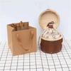 Solid Wood Pu'er Tea Storage Barrel – Heavy Burned Finish, Loose Tea Holder & Jewelry Organizer