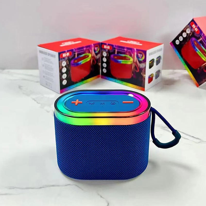 Wireless Portable Bluetooth Speakers with for USB AUX TF Card Player 5W Output RGB Colorful Light Fabrics Sound Box