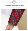 Women's Winter Floral Fleece-Lined Jacket - Thick Cotton Coat for Middle-Aged and Elderly, Long-Sleeved Cold Protection.