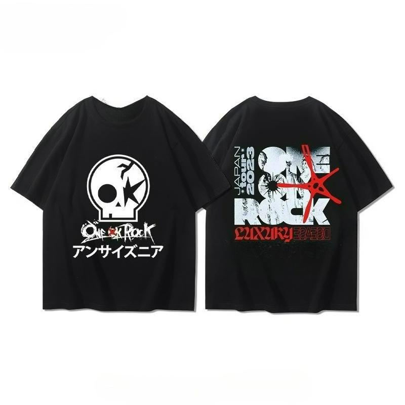 One Ok Rock Band Hip Hop Heavy Metal Street Culture Oversize Personality Summer Jazz T-shirt Loose Casual T-shirt Men Women