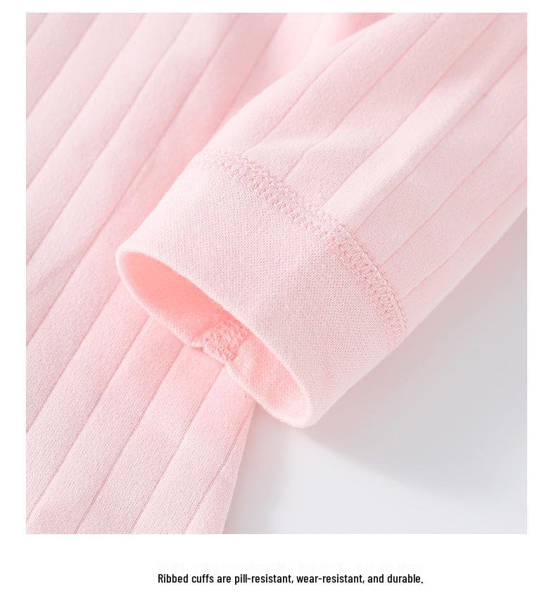 Long-Sleeved Cotton Lace-Up Baby Romper with Butterfly Design for Spring and Autumn