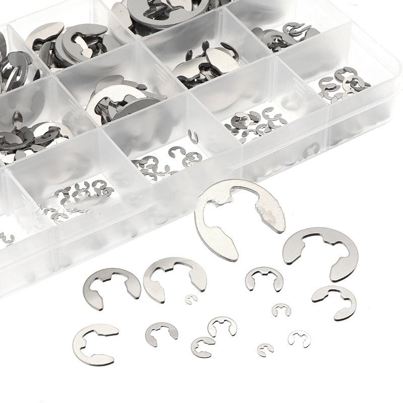 

390 шт. E-образное стопорное кольцо 1.5Набор ассорти из нержавеющей стали 15 мм 390 шт.