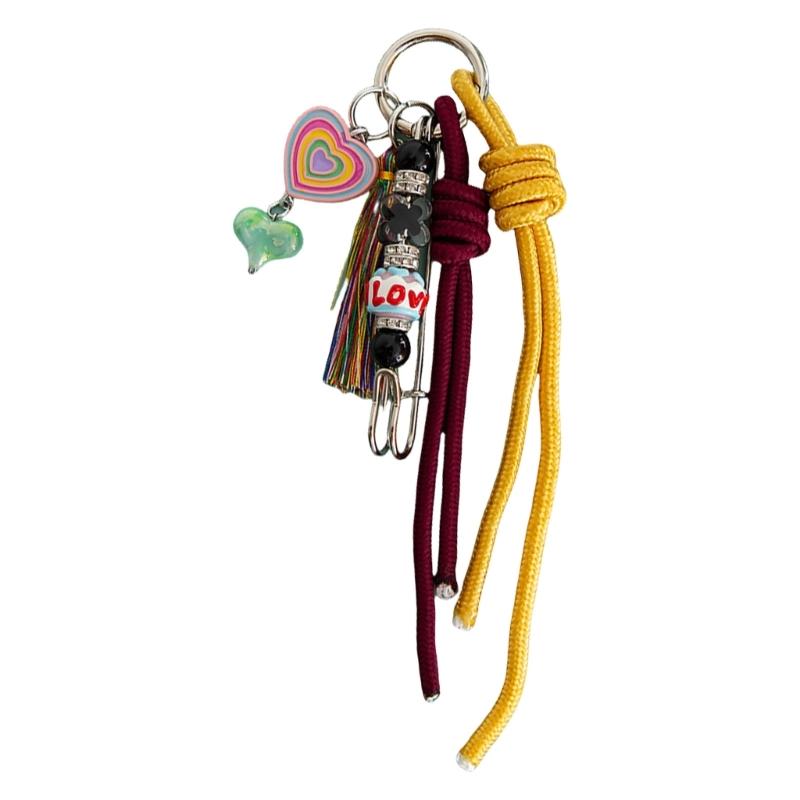 Elegant Handwoven Key Decoration Sturdy Handwoven Keychain with Elegant Nylon Knot for Travel and Daily Carry