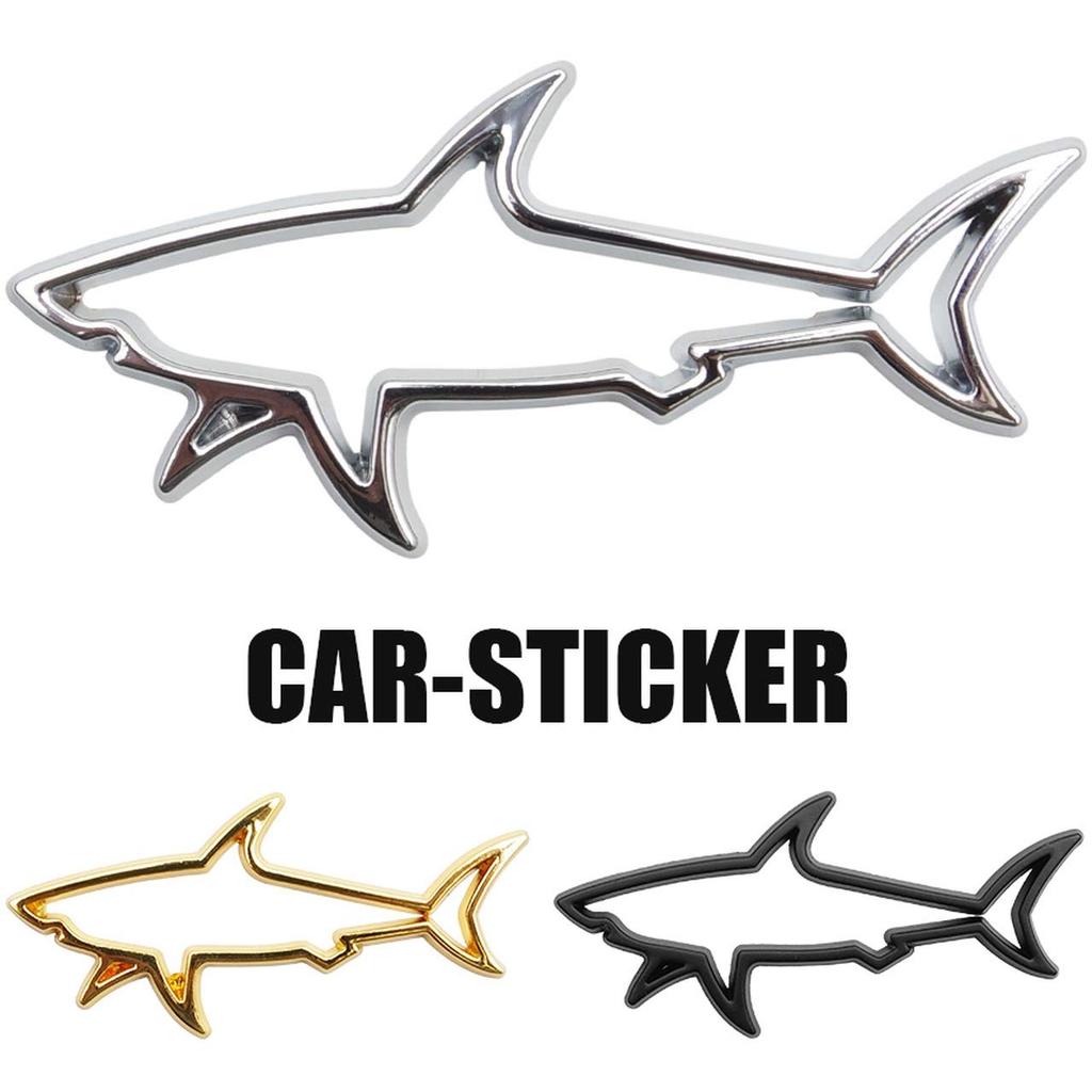 Goods Land [3 Color] General Purpose 3D Metal Sticker Shark Logo 3D Car Decal