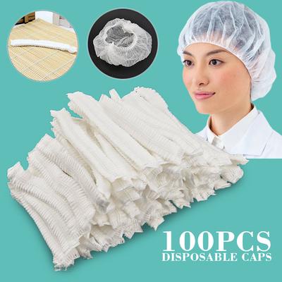 100pcs Disposable Caps Nonwoven Beauty Salon Spa Head Cover Hats