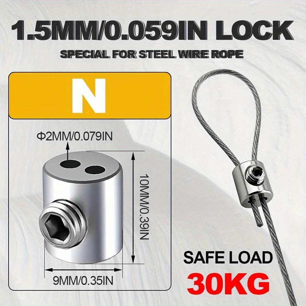 10PCS Adjustable Wire Rope Clamps, Multi-Hole Safety Wire Rope Clamps, Multipurpose Locking Fasteners
