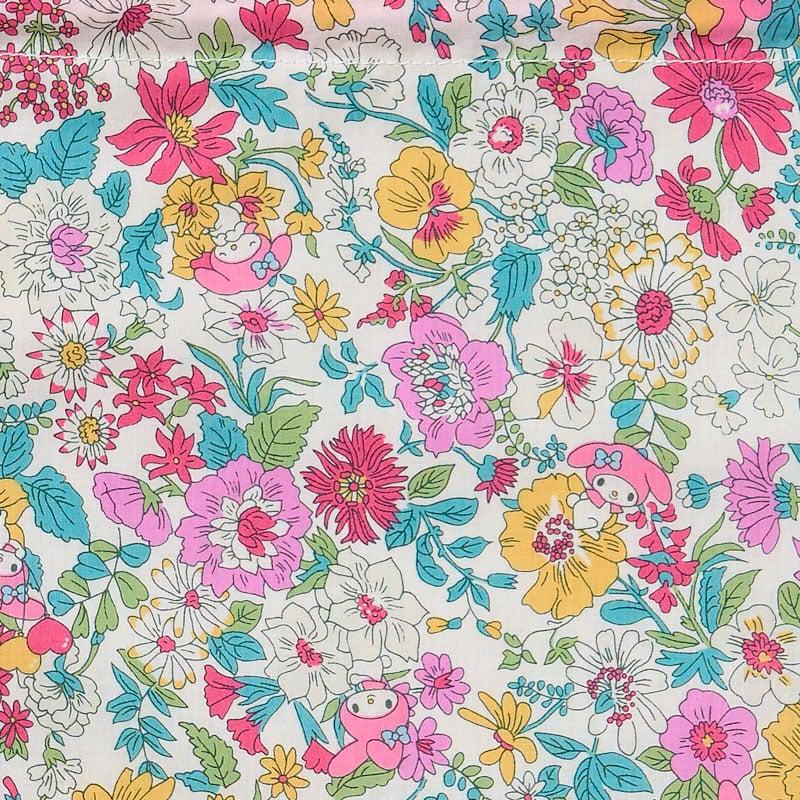 Sanrio My Melody Liberty Fabrics Drawstring Bag Pink (Flower) NEW