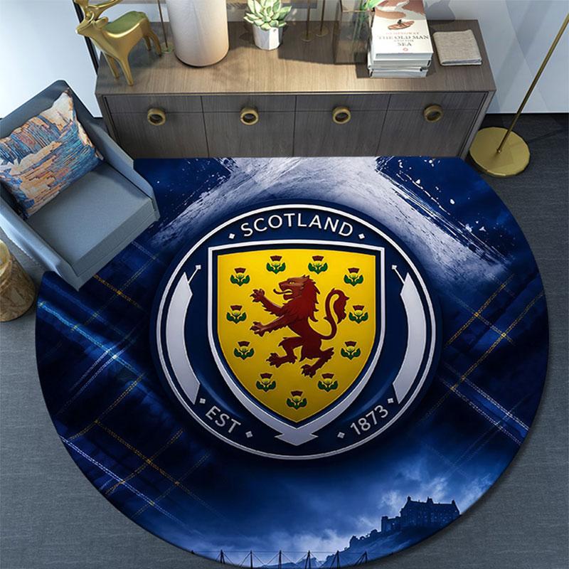 Scotland National Football Team,Round Area Rug,Carpet Rug for Living Room Bedroom Sofa Playroom Decor,Non-slip Floor Mat