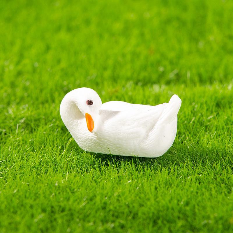 5Pcs Mini Duck Duckling Model Moss Micro-Landscape Creative Adorable Figurine Decorative Miniature Office Desk Ornament