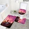 3pcs The Amazing World of Gumball Pattern Flannel Nonslip Absorbent Washable Decorative Bathroom Home Toilet Seat Cover Mat