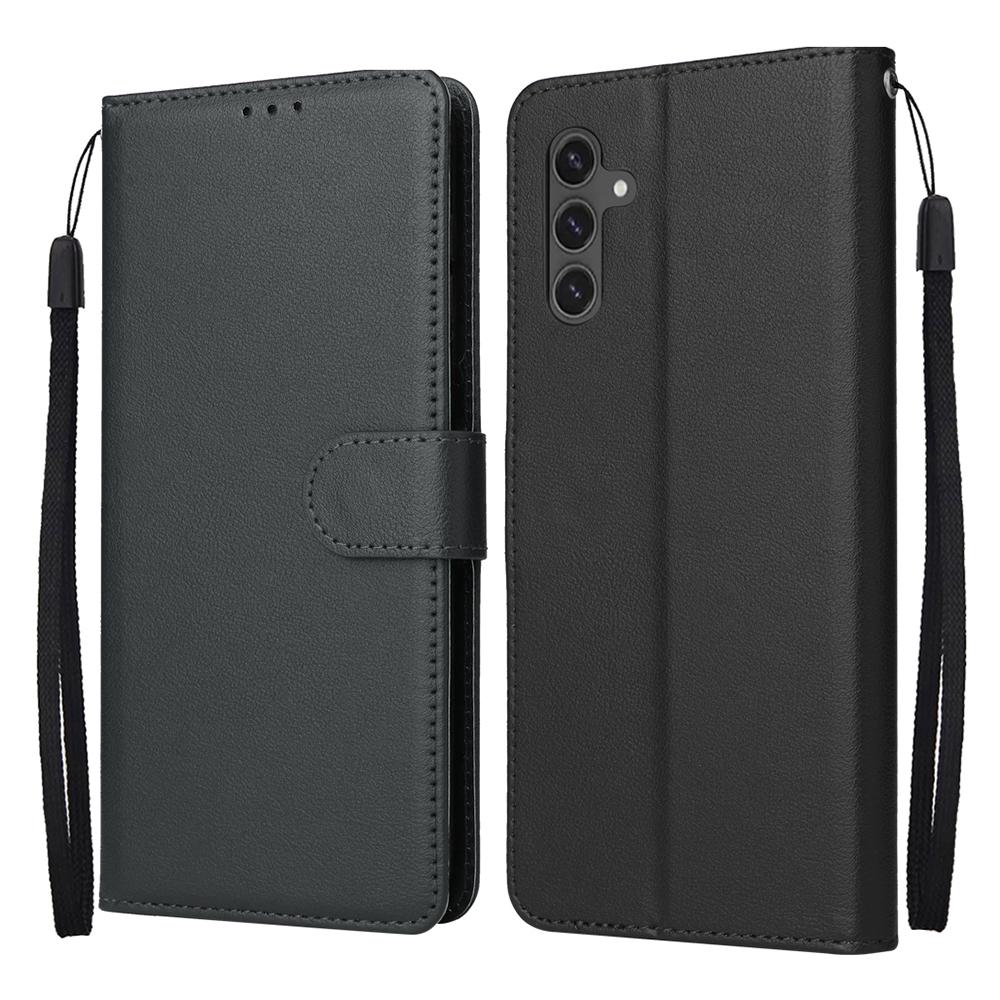 For Samsung Galaxy S25 FE Case Wallet Stand PU Leather Phone Cover with Wrist Strap