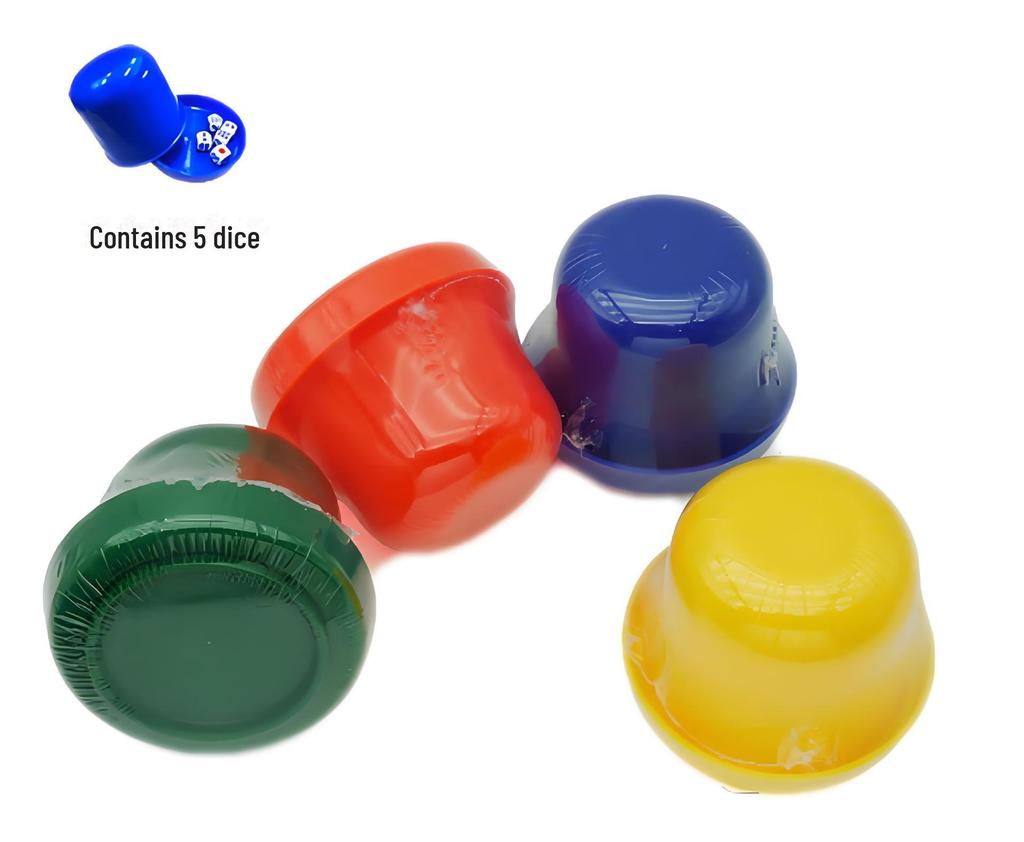 Förtjockat plasttärningskoppset med lock och sil, handvevad färgkopp med tärningar, anpassningsbar LOGO
