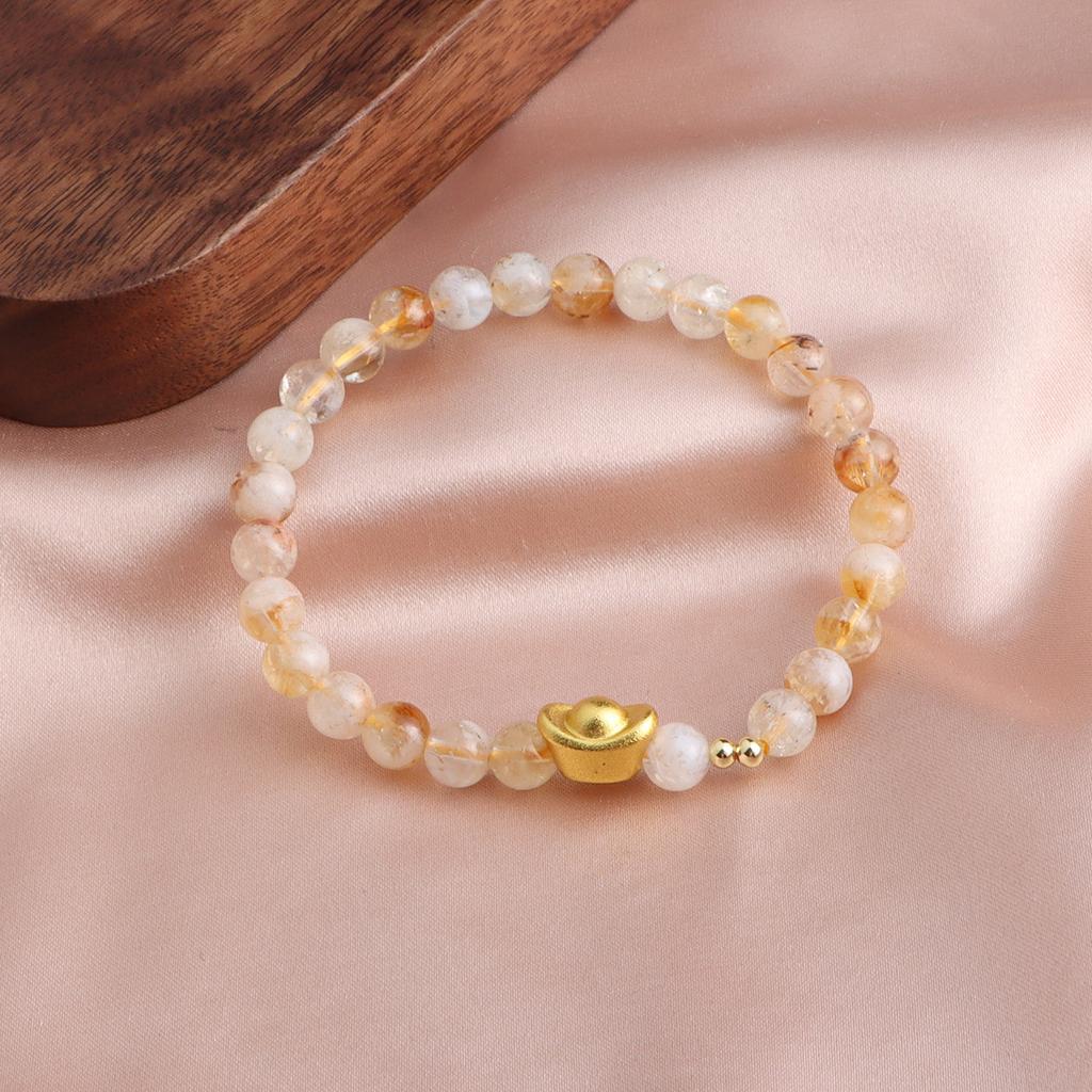 Bracelet Huang Asai Yuanbao Duobao Crystal Bracelet Dopamine Fashion Versatile Design Live Broadcast Explosion Douyin