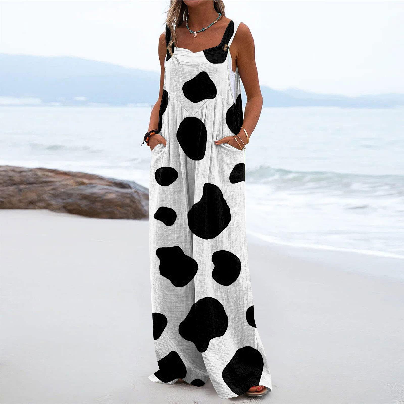 

Женский цельный комбинезон на пуговицах, повседневные свободные комбинезоны без рукавов с карманами XXL разноцветный