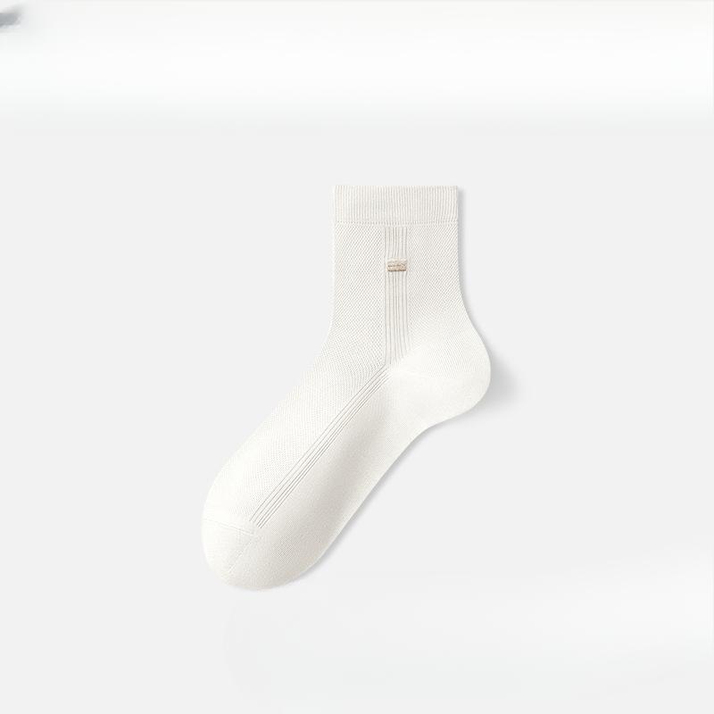 Herren Sommer Dünne Mesh Atmungsaktive und Kühle Bestickte Halbhohe Socken