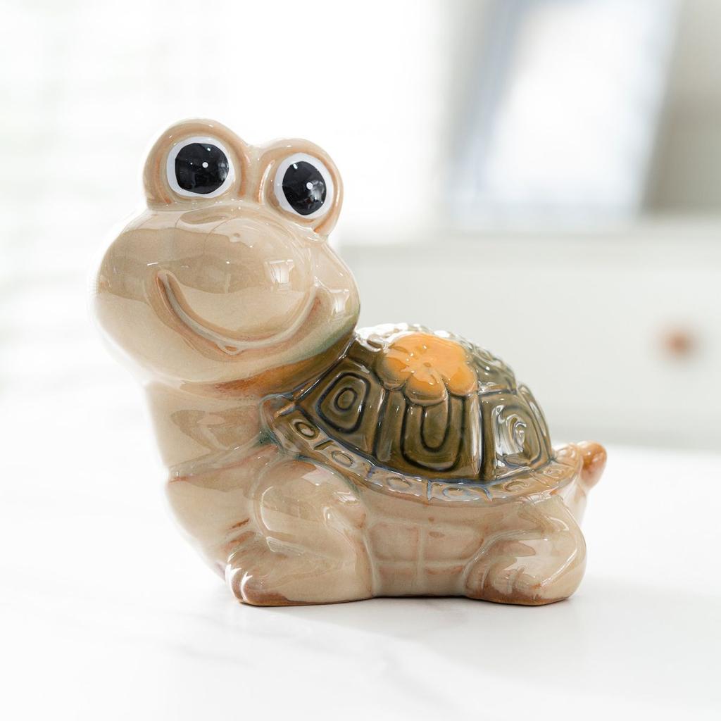 Jingdezhen Ceramic Turtle Snail Ornament, Creative Home Living Room TV Cabinet Fish Tank Decoration Landscaping Decoration
