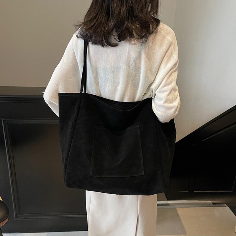 Women's Retro Mallard Velvet Tote Shoulder Bag - New Autumn Winter Fashion Large Capacity Relaxed Underarm Bag