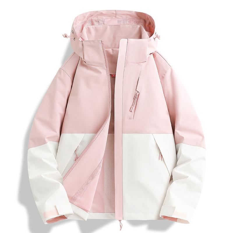 

Женский ветрозащитный плащ Woodpecker 2025: Водонепроницаемая, ветрозащитная, однослойная куртка с капюшоном для пар на весну/осень Large